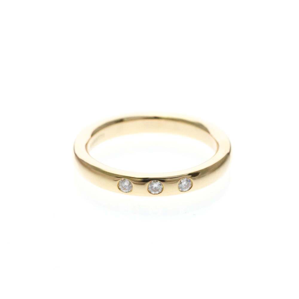 Tiffany & Co. Elsa Peretti 3 Diamond Stacking Band 18K Rose Gold with Diamonds